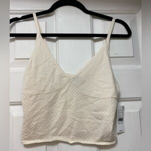 NWT Light cream spaghetti, pasta strap, crop top